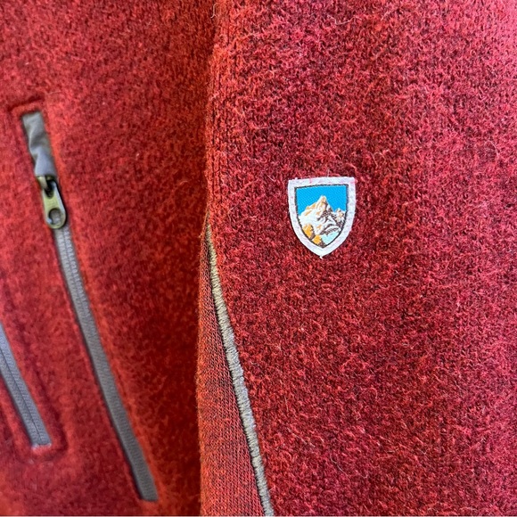 Kuhl Sweater Women Small Burgundy 1/2 Zip Pullover Jacket Fleece Mock Thumbhole - Picture 7 of 11